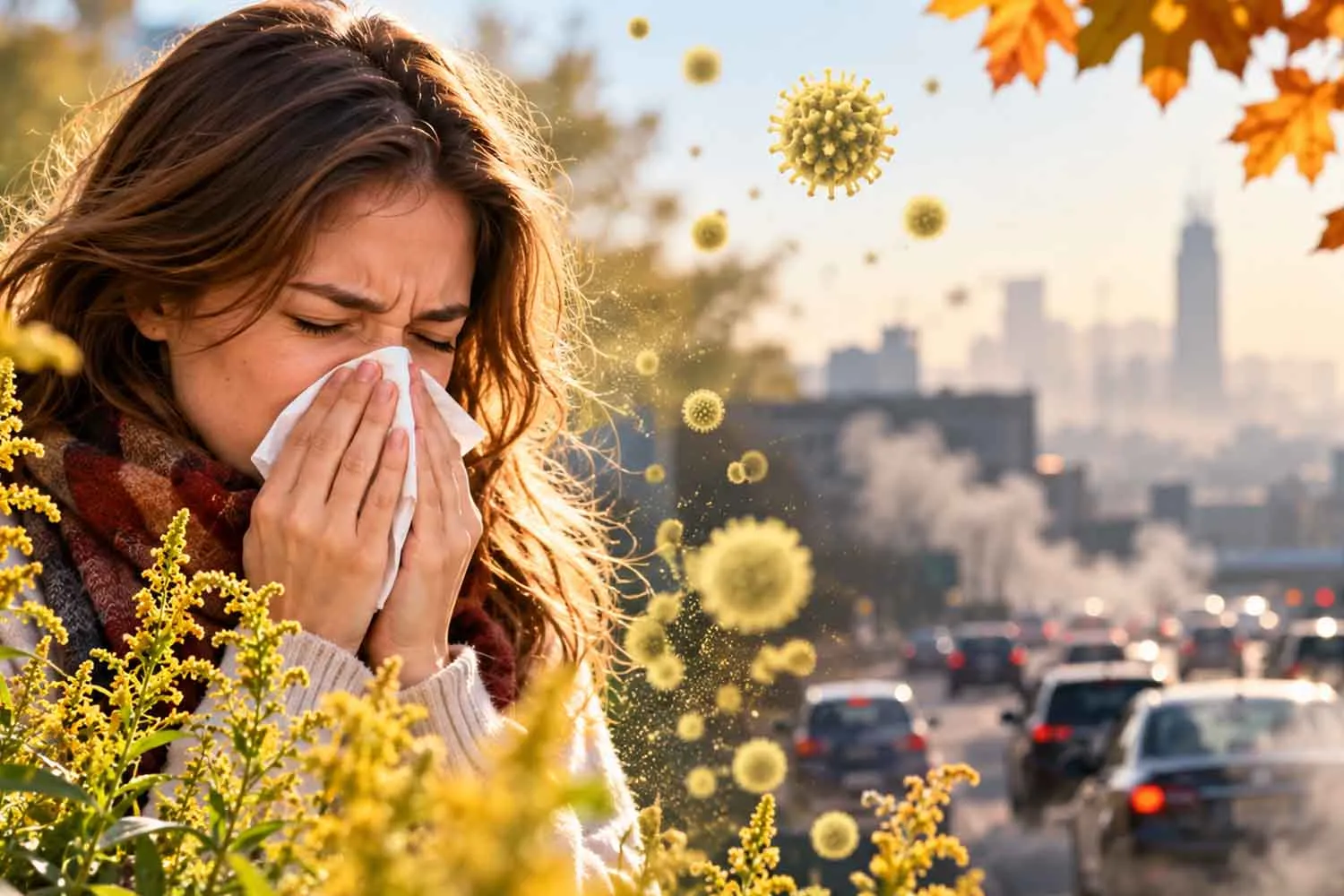La stagione delle allergie autunnali si sta prolungando e la causa è l'inquinamento atmosferico secondo uno studio italiano